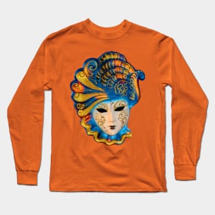 Feathered Carnival Mask Long Sleeve T-Shirt